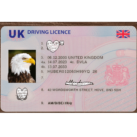 UK Drivers License Card