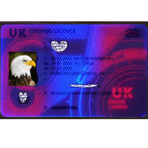 UK Drivers License Card